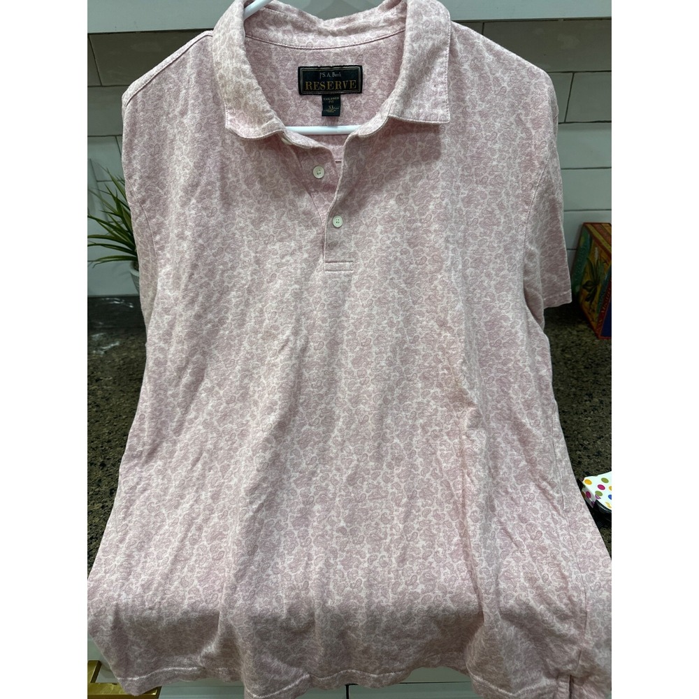 jos a banks tailored fit pink ‎ paisley polo xl